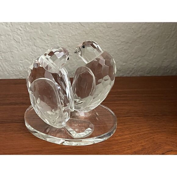 Shannon Crystal Godinger Faceted Love Birds Glass Figurine Sculpture 4" Tall - Picture 8 of 12
